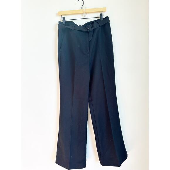 NEW Ann Taylor Black Belted Traouser Boot Cut Twill 10 - Picture 2 of 5